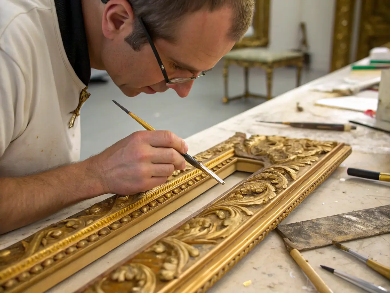 A photograph showcasing volunteers working on the restoration of a historical tapestry at the Musée du Château de l'Empéri, highlighting the meticulous work and dedication involved in preserving cultural artifacts.