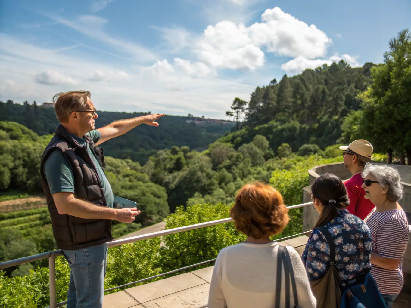 A photograph featuring a community outreach event organized by AAME at the Musée du Château de l'Empéri, showcasing local residents participating in a guided tour and cultural exchange.